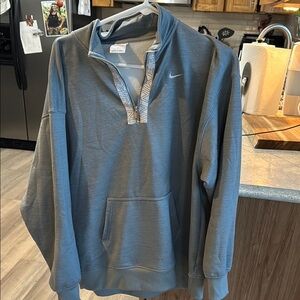 Nike Heather Gray Quarter-Zip Sweatshirt